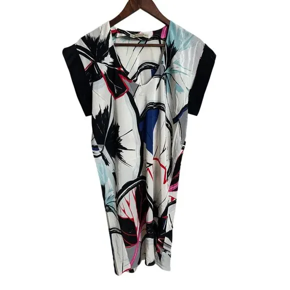 Balenciaga Multicolor Abstract Brushstroke Print Shift Dress Womans 36/ US Small - Picture 1 of 10